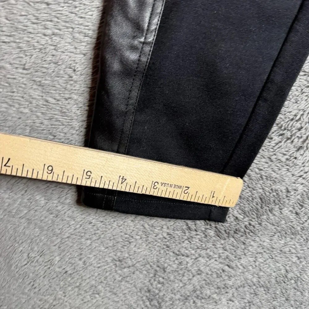 Trouve Nordstrom Womens Pants NWT Black Pull On Leggings Faux Leather Size L - Picture 5 of 9